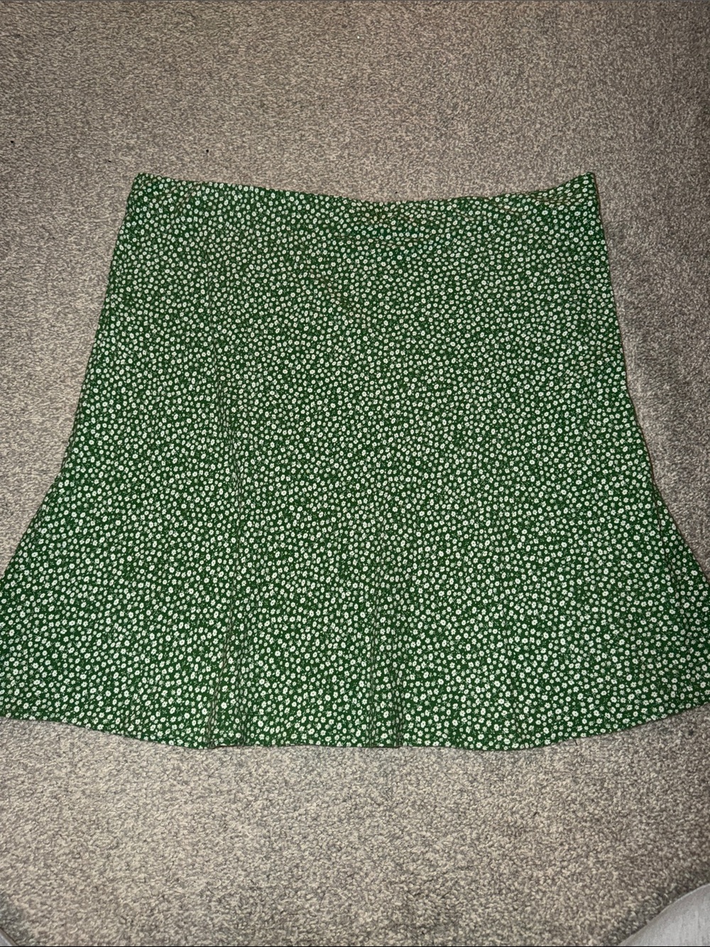 XL Tall - Green Floral A-Line Skirt